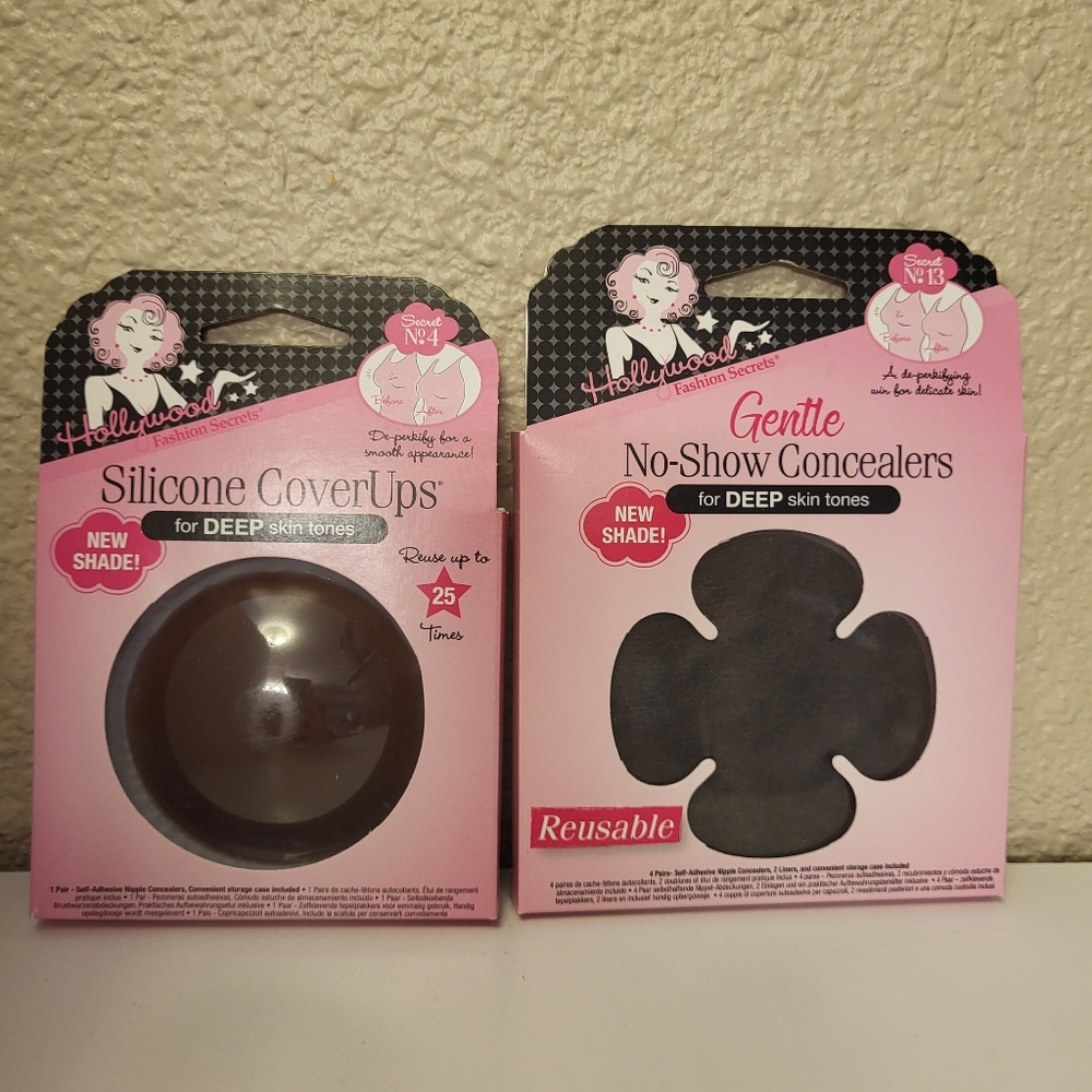 NWT Hollywood Fashion Secrets Gentle No-Show Concealers & Silicone Coverups